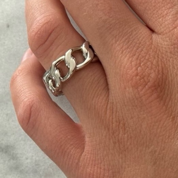 COPY - Sterling Silver Chain Link Chunky Ring Brand New - Picture 4 of 5